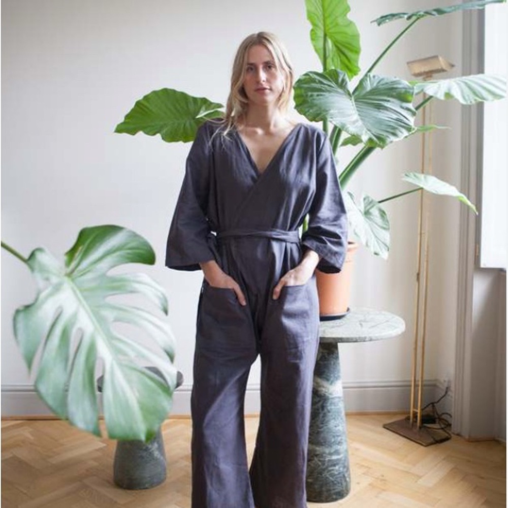 Bug Earl Jumpsuit in Midnight Linen